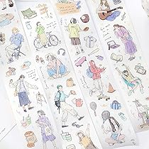 Amazon.co.jp: 猫仙人 マスキングテープ (人物4): 文房具